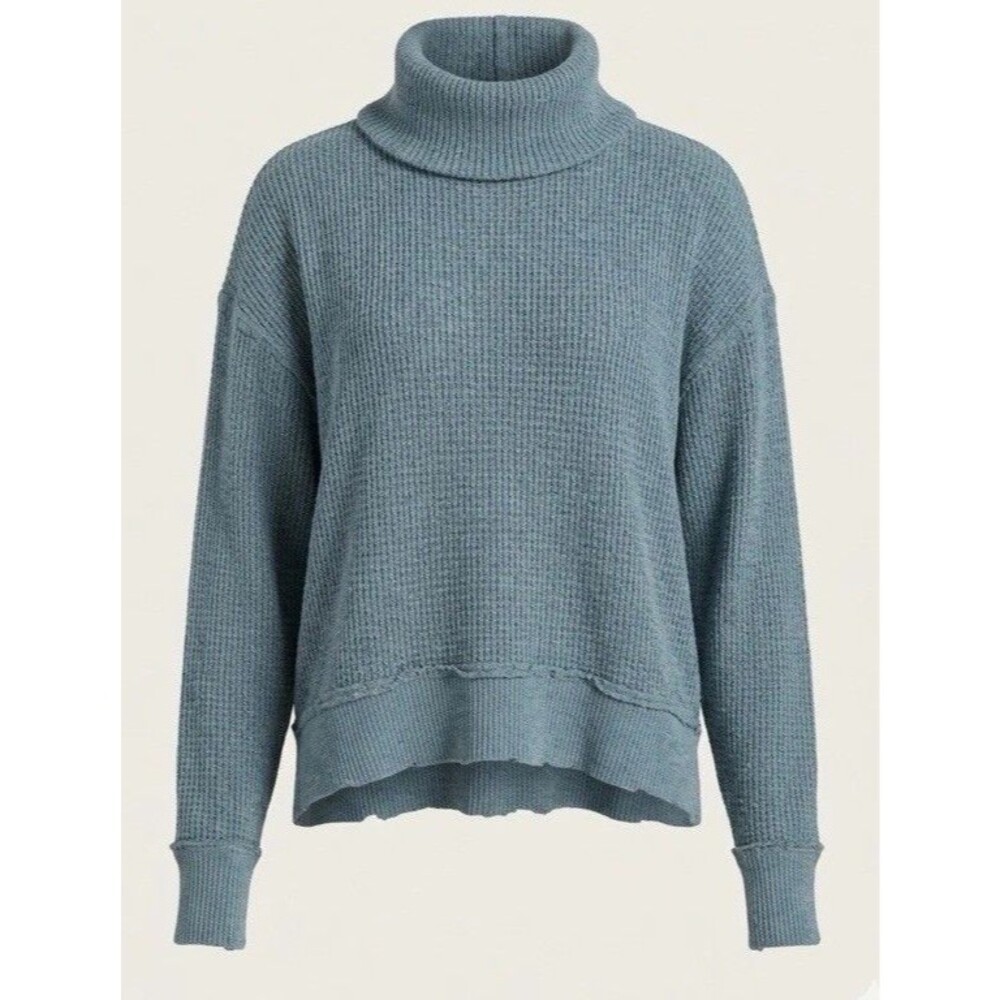 We The Free Women’s Small Turquoise Turtleneck Sweater Lightweight Boho Cottage